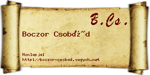 Boczor Csobád névjegykártya